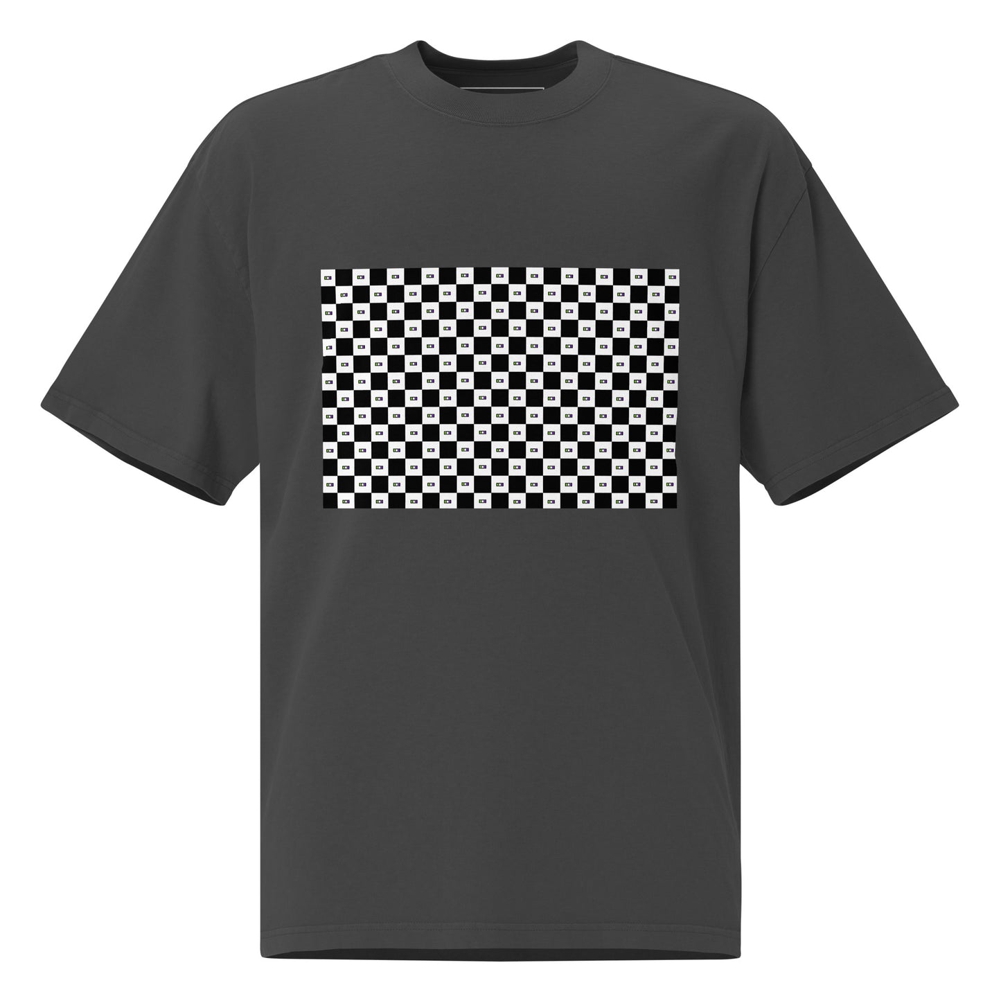 Chess Print - Oversized Faded Tee