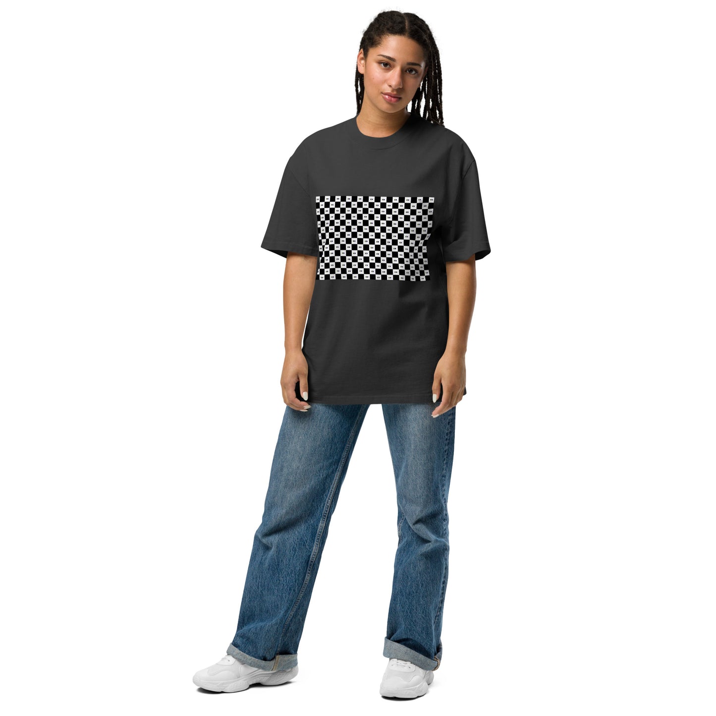 Chess Print - Oversized Faded Tee