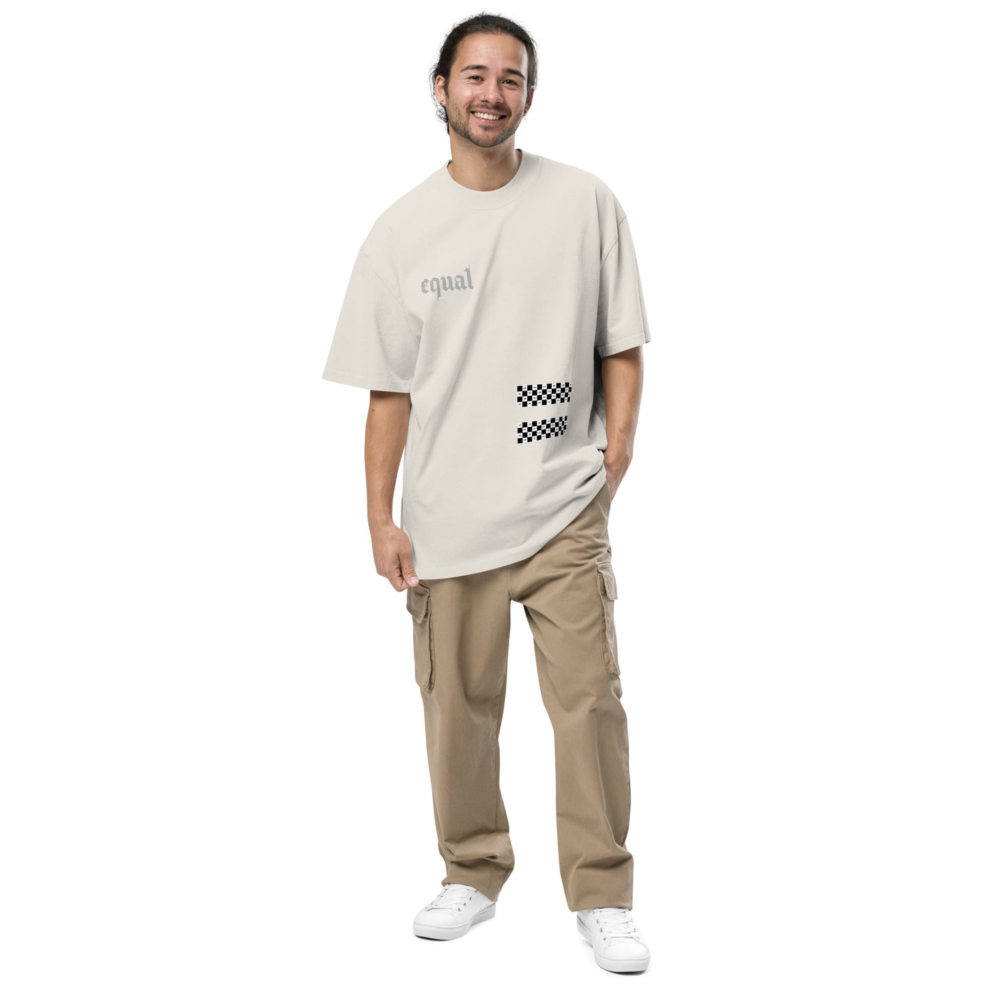 Chess Print/Equality - Oversized Faded T