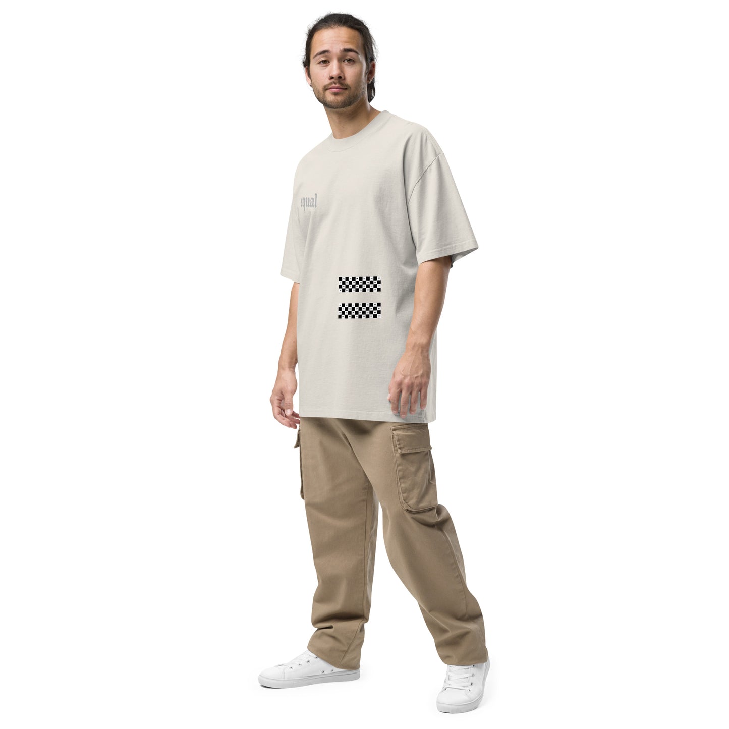 Chess Print/Equality - Oversized Faded T