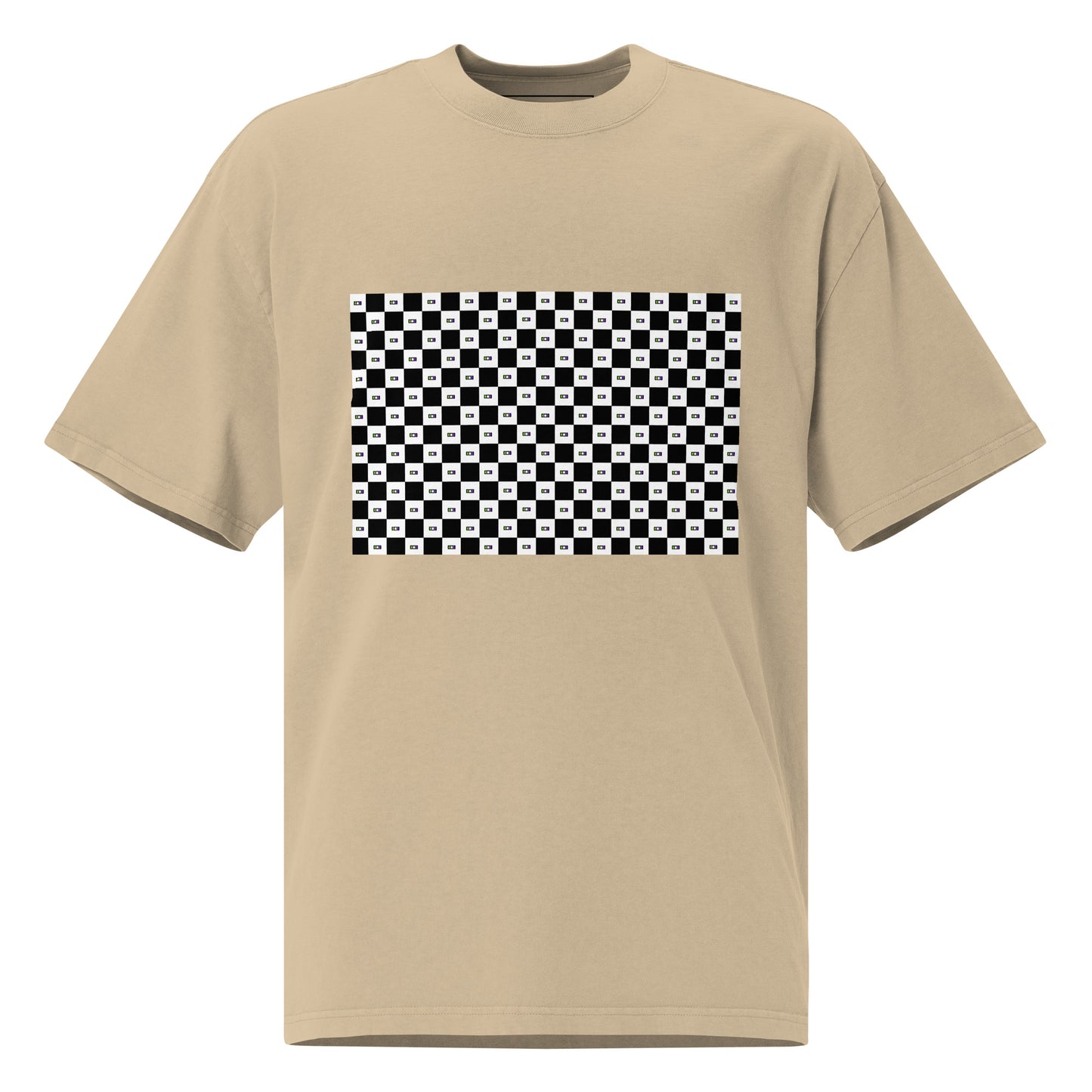 Chess Print - Oversized Faded Tee
